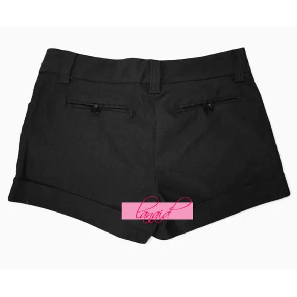 Grass Collection Black Stretch Classic Chino Khaki Cuffed Stretchy Shorts 7 M - Picture 3 of 5